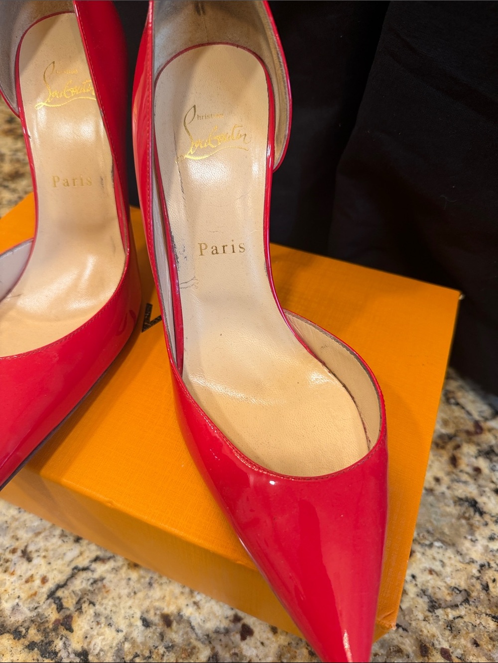 Christian Louboutin Bright Red Patent Pointed-Toe Pumps